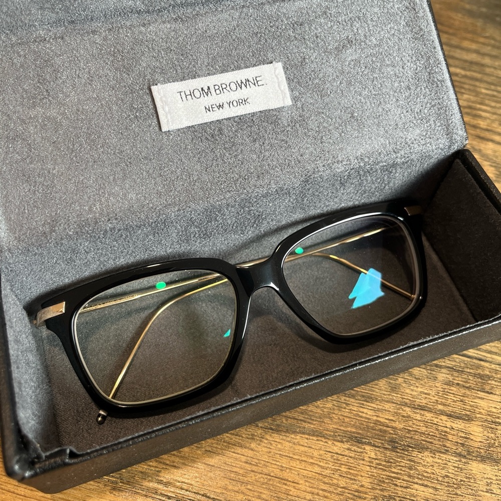 Thom browne glasses 701-A-BLK-GLD-53